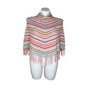 GAP Y2K Style Girls Knit Hooded Poncho Size XL